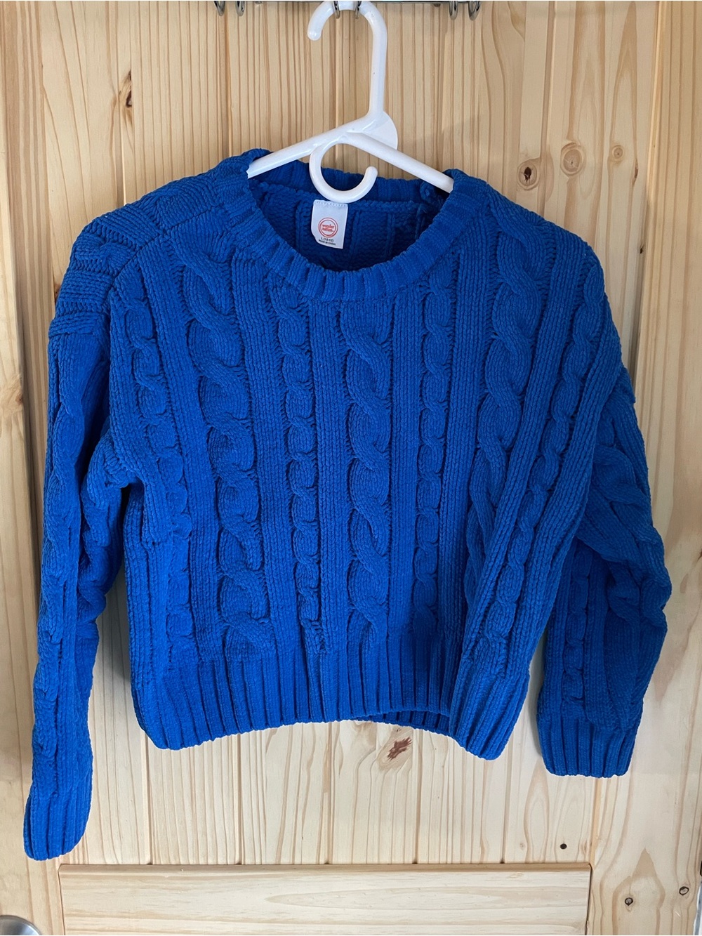 wonder nation Bright Blue Cable Knit Crew Sweater